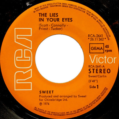 The Sweet : The Lies In Your Eyes (7", Single)