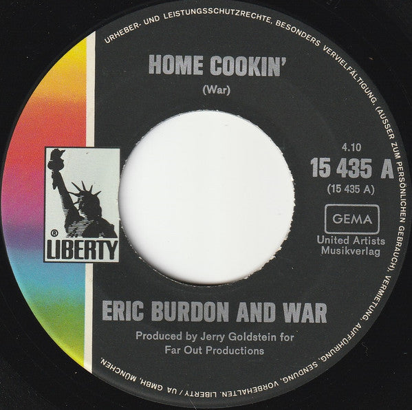 Eric Burdon And War* : Home Cookin' / Jimbo (7", Single)