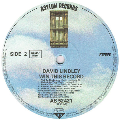 David Lindley And El Rayo-X : Win This Record! (LP, Album)