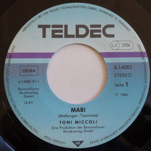 Toni Miccoli : Mari (7", Single)