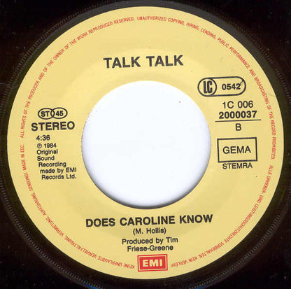 Talk Talk : It's My Life / Does Caroline Know (7", Single, RE)