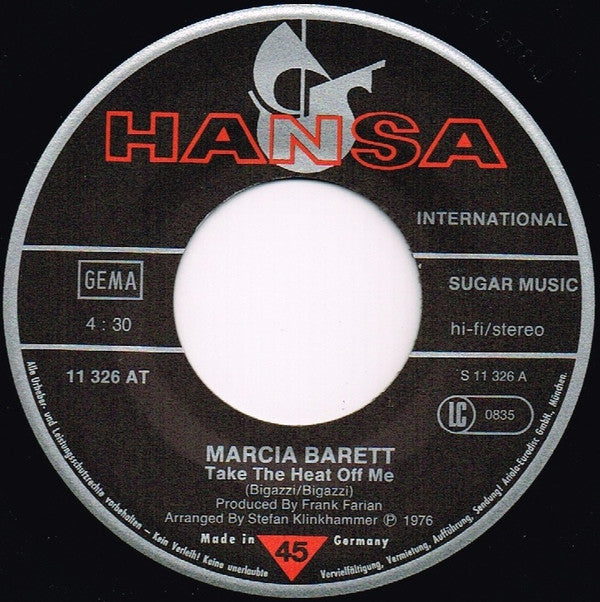 Marcia Barrett : Take The Heat Off Me (7", Single)