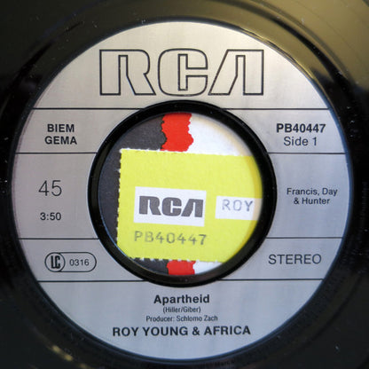 Roy Young & Africa : Apartheid (7", Single)