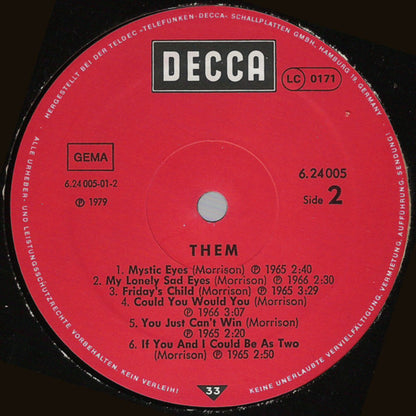 Them (3) Featuring Van Morrison : Them Featuring Van Morrison (LP, Comp, Red)