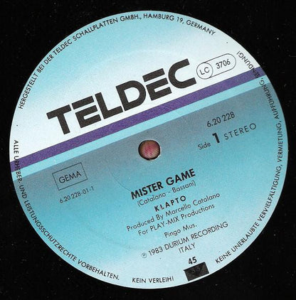 Klapto : Mister Game (Extended Version) (12", Maxi)