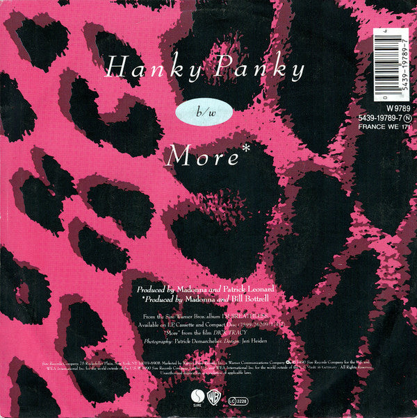 Madonna : Hanky Panky (7", Single, Sol)