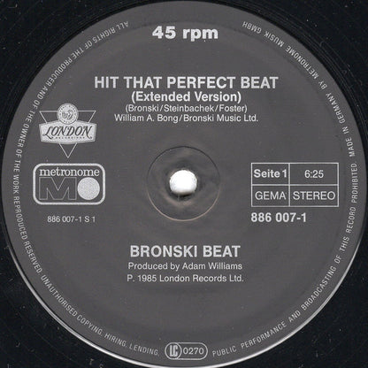 Bronski Beat : Hit That Perfect Beat (12", Maxi)