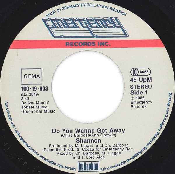 Shannon : Do You Wanna Get Away (7", Single)