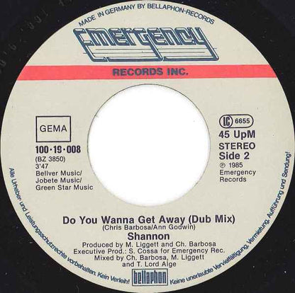 Shannon : Do You Wanna Get Away (7", Single)