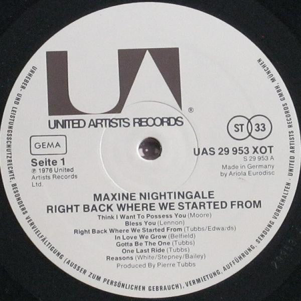 Maxine Nightingale : Right Back Where We Started From (LP, Album)