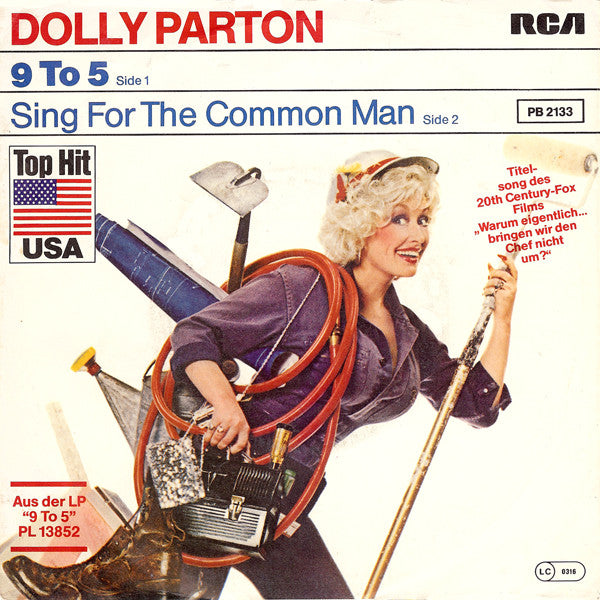 Dolly Parton : 9 To 5 (7", Single)