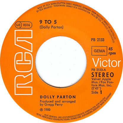 Dolly Parton : 9 To 5 (7", Single)