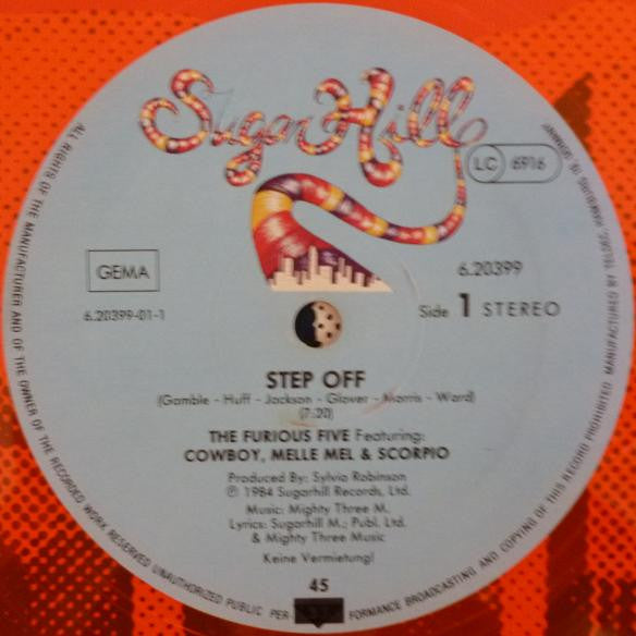 The Furious Five Featuring Cowboy, Melle Mel & Scorpio (3) : Step Off (12", Maxi, Ora)