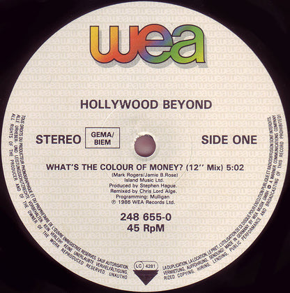 Hollywood Beyond : What's The Colour Of Money? (12", Maxi)