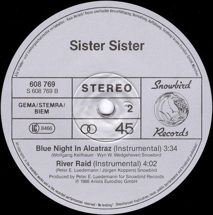 Sister Sister : Blue Night In Alcatraz (12", Maxi)