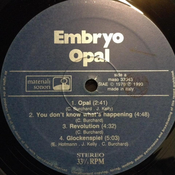 Embryo (3) : Opal (LP, Album, RE, Gat)