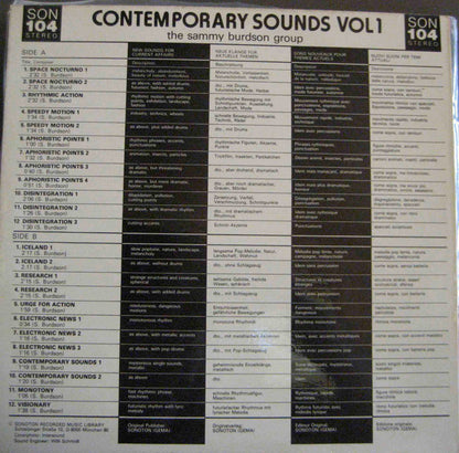 The Sammy Burdson Group : Contemporary Sounds And Movements Vol 1 (LP)