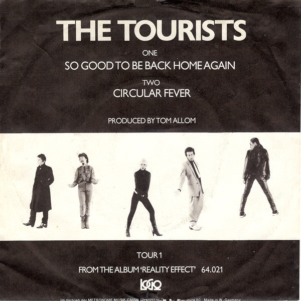 The Tourists : So Good To Be Back Home Again (7", Single)