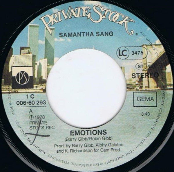 Samantha Sang : Emotions (7", Single)