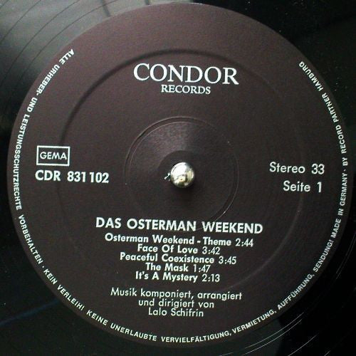 Lalo Schifrin : Das Osterman Weekend (Original Motion Picture Soundtrack) (LP)