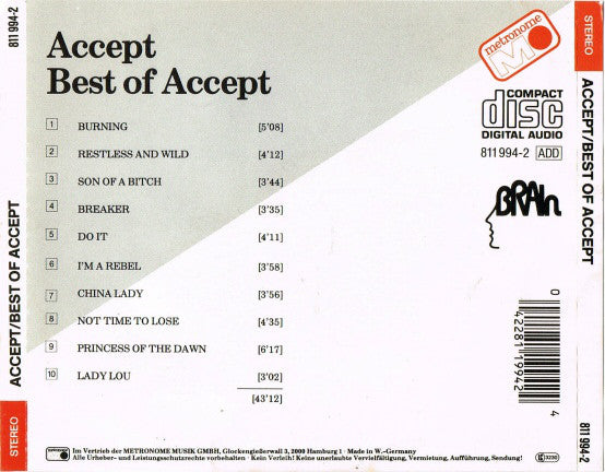 Accept : Best Of Accept (CD, Comp, RE)