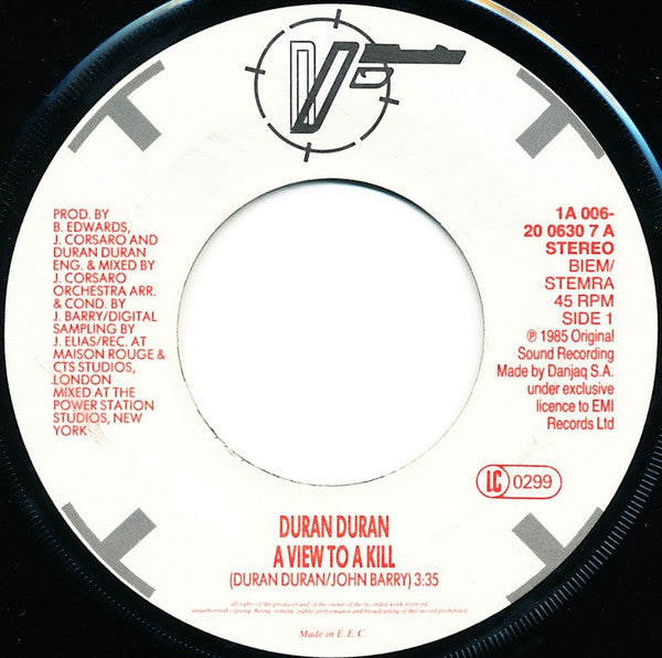 Duran Duran : A View To A Kill (7", Single)