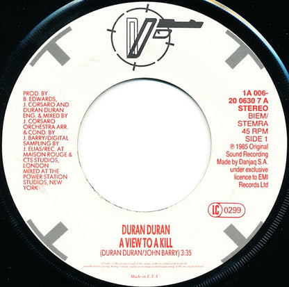 Duran Duran : A View To A Kill (7", Single)