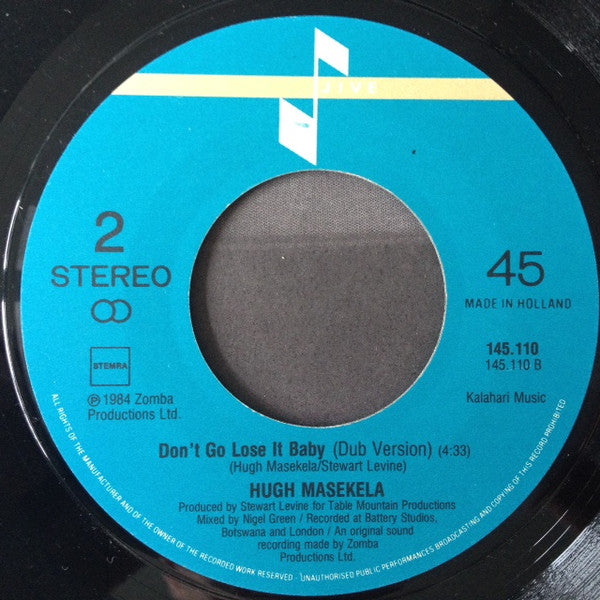 Hugh Masekela : Don't Go Lose It Baby (7", Single)