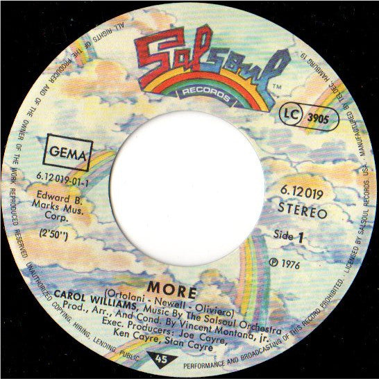 Carol Williams : More (7", Single)