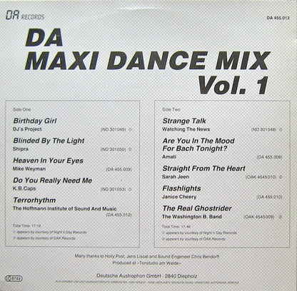 Various : DA Maxi Dance Mix Vol. 1 (LP, Comp, Mixed)