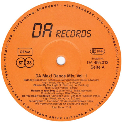 Various : DA Maxi Dance Mix Vol. 1 (LP, Comp, Mixed)