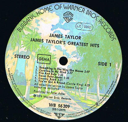 James Taylor (2) : James Taylor's Greatest Hits (LP, Comp, Gat)