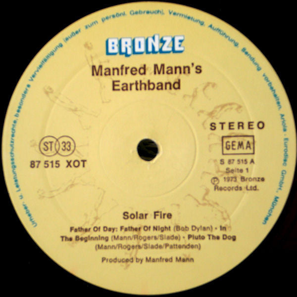 Manfred Mann's Earth Band : Solar Fire (LP, Album, RE, Gat)