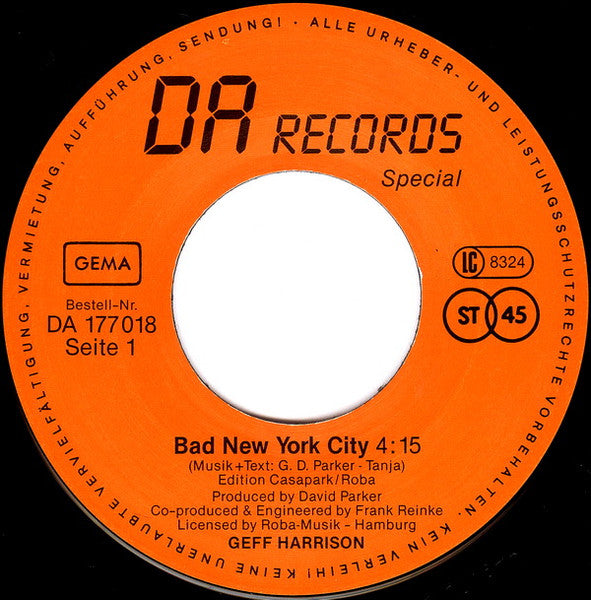 Geff Harrison : Bad New York City (7", Single)