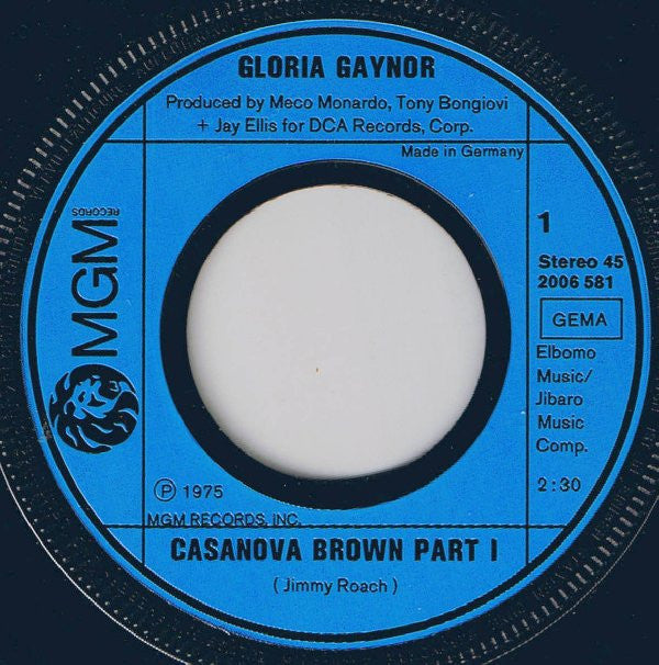 Gloria Gaynor : Casanova Brown (7", Single)