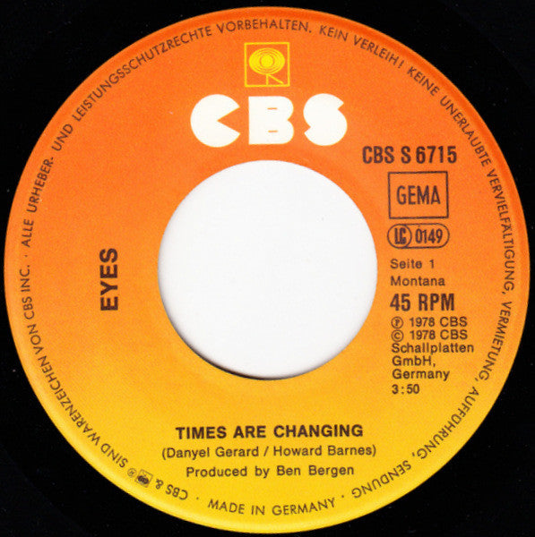 Eyes* : Times Are Changing (7", Single)