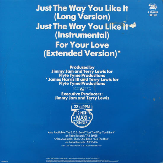 The S.O.S. Band : Just The Way You Like It (Long Version) (12", Maxi)