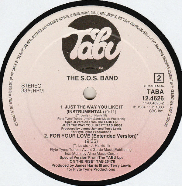 The S.O.S. Band : Just The Way You Like It (Long Version) (12", Maxi)