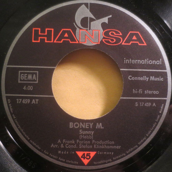 Boney M. : Sunny (7", Single)