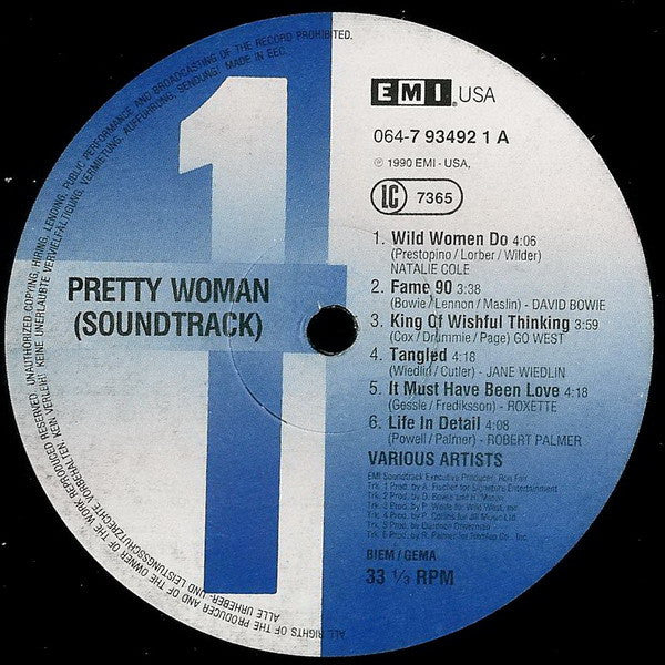 Various : Pretty Woman (Original Motion Picture Soundtrack) (LP, Album)