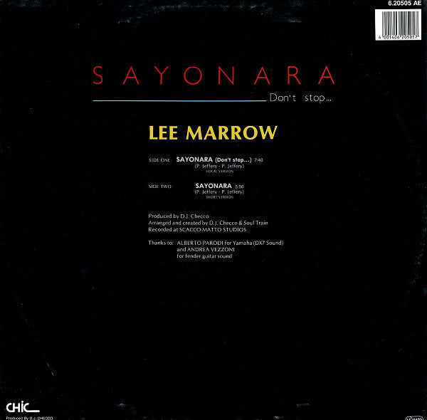 Lee Marrow : Sayonara (Don't Stop...) (12", Maxi)