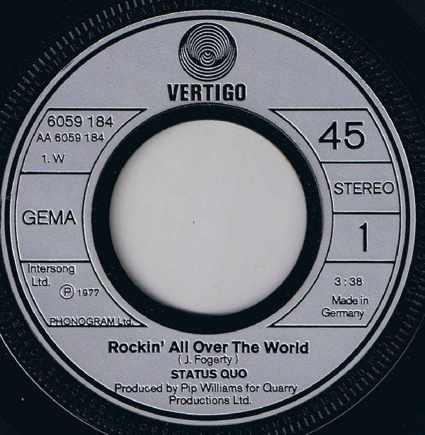 Status Quo : Rockin' All Over The World (7", Single)