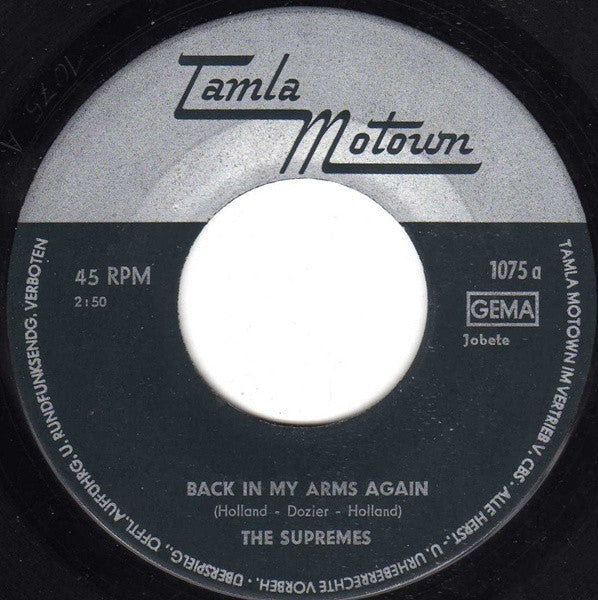 The Supremes : Back In My Arms Again (7", Single)