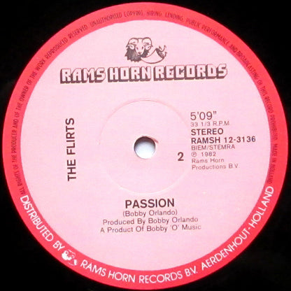 The Flirts : Passion (Special R.E.M.I.X.E.D. Disco Version) (12")