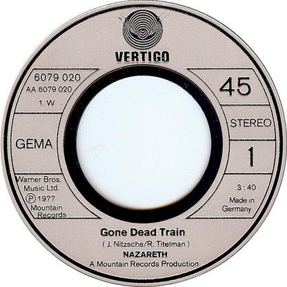 Nazareth (2) : Gone Dead Train (7", Single)