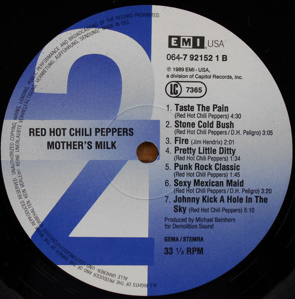 Red Hot Chili Peppers : Mother's Milk (LP, Album)