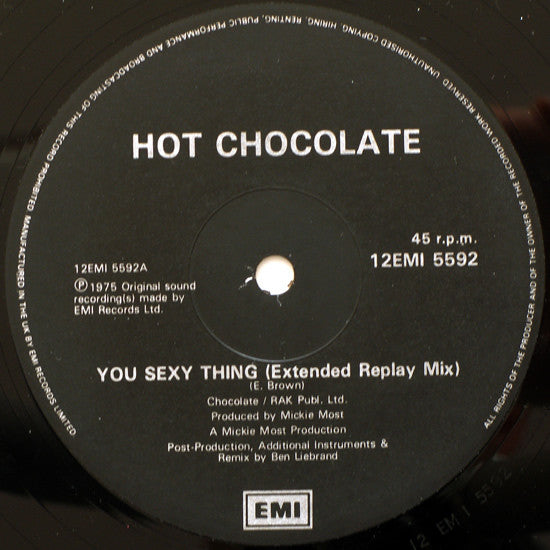 Hot Chocolate : You Sexy Thing (Extended Replay Mix) (12", Single)