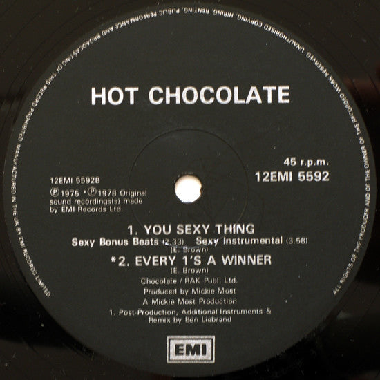 Hot Chocolate : You Sexy Thing (Extended Replay Mix) (12", Single)