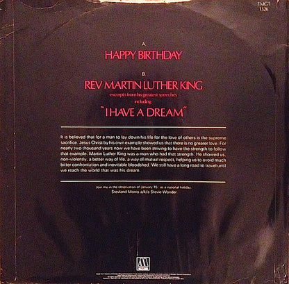 Stevie Wonder / Rev. Martin Luther King* : Happy Birthday / Great Excerpts From His Speeches (12")