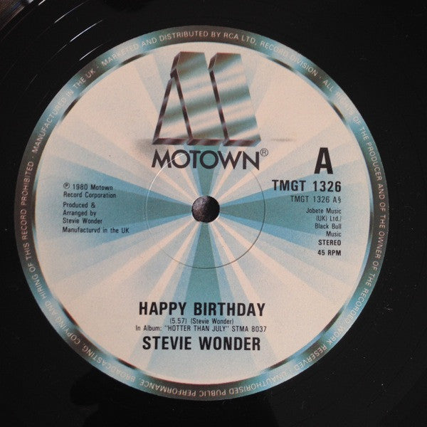 Stevie Wonder / Rev. Martin Luther King* : Happy Birthday / Great Excerpts From His Speeches (12")